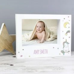 Personalised Baby Unicorn 5x7 Landscape Box Photo Frame 9 Personalised Baby Unicorn 5x7 Landscape Box Photo Frame -PERSONALISE STORE p100480 2