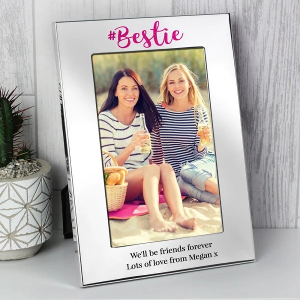 Personalised #Bestie 6x4 Silver Photo Frame 1 Personalised #Bestie 6x4 Silver Photo Frame