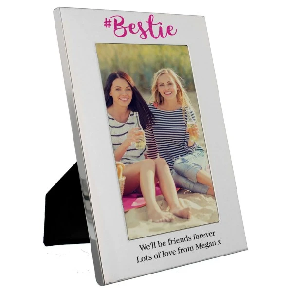 Personalised #Bestie 6x4 Silver Photo Frame 2 Personalised #Bestie 6x4 Silver Photo Frame - Image 2