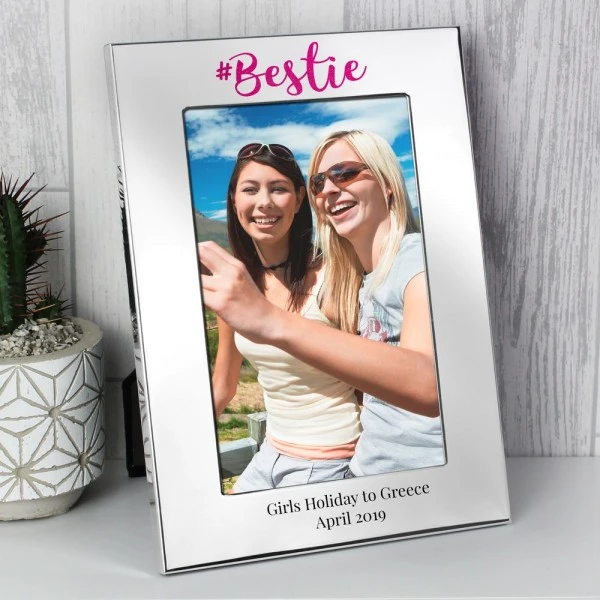 Personalised #Bestie 6x4 Silver Photo Frame 4 Personalised #Bestie 6x4 Silver Photo Frame - Image 4
