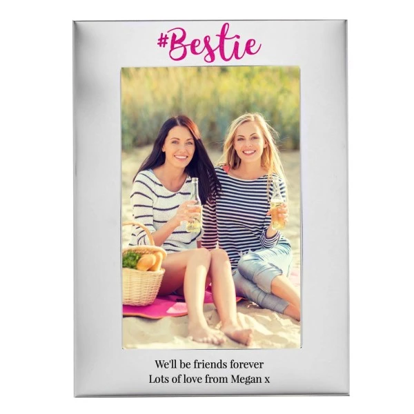 Personalised #Bestie 6x4 Silver Photo Frame 5 Personalised #Bestie 6x4 Silver Photo Frame - Image 5