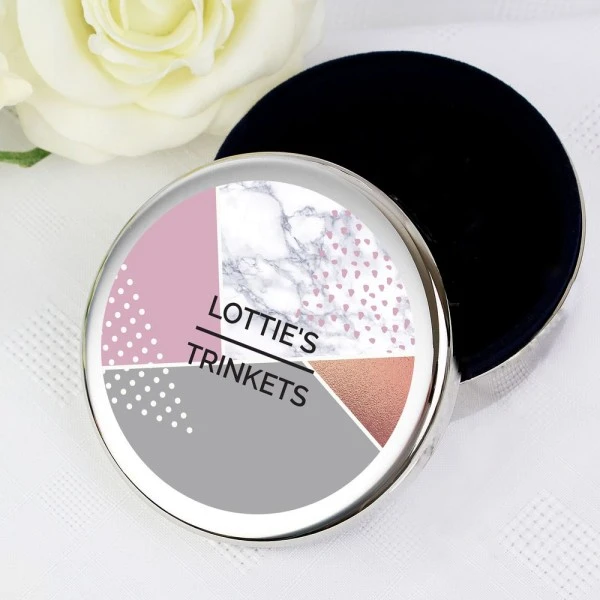 Personalised Geometric Round Trinket Box 4 Personalised Geometric Round Trinket Box - Image 4