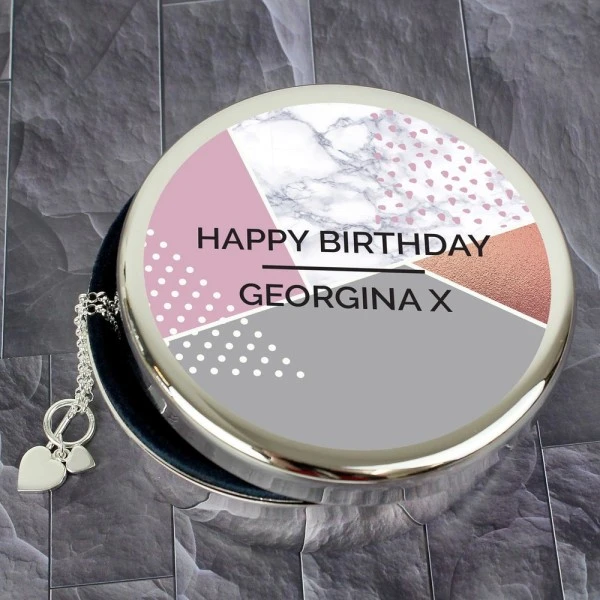 Personalised Geometric Round Trinket Box 5 Personalised Geometric Round Trinket Box - Image 5