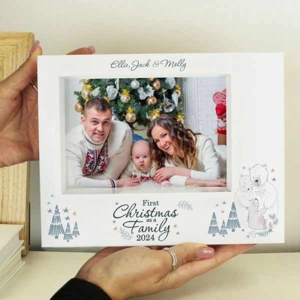 Personalised Polar Bear "1st Christmas As A Family" 5x7 Box Photo Frame 2 Personalised Polar Bear "1st Christmas As A Family" 5x7 Box Photo Frame - Image 2