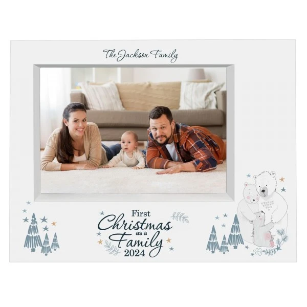 Personalised Polar Bear "1st Christmas As A Family" 5x7 Box Photo Frame 4 Personalised Polar Bear "1st Christmas As A Family" 5x7 Box Photo Frame - Image 4