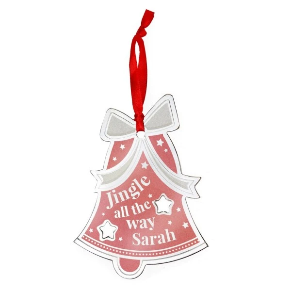 Personalised Jingle All The Way Bell Decoration 2 Personalised Jingle All The Way Bell Decoration - Image 2