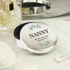 Personalised Botanical Round Trinket Box -PERSONALISE STORE p1004a12 2