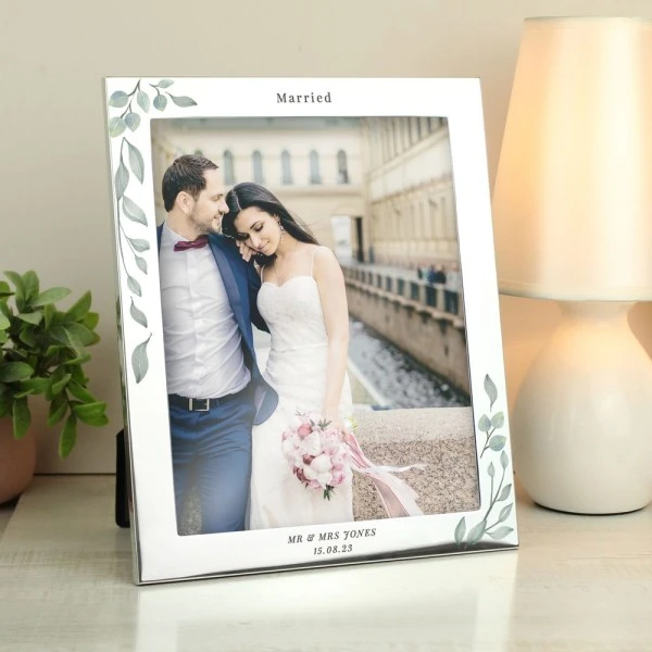 Personalised Botanical 10x8 Silver Photo Frame 1 Personalised Botanical 10x8 Silver Photo Frame