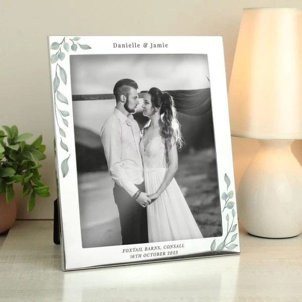 Personalised Botanical 10x8 Silver Photo Frame 2 Personalised Botanical 10x8 Silver Photo Frame - Image 2