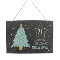 Personalised Christmas Chalk Countdown Hanging Large Slate Sign -PERSONALISE STORE p100507 3