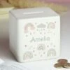 Personalised Rainbow Ceramic Square Money Box
