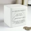 Personalised First Holy Communion Ceramic Square Money Box