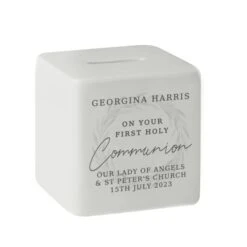 Personalised First Holy Communion Ceramic Square Money Box 11 Personalised First Holy Communion Ceramic Square Money Box -PERSONALISE STORE p100513 4