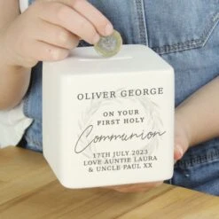 Personalised First Holy Communion Ceramic Square Money Box 12 Personalised First Holy Communion Ceramic Square Money Box -PERSONALISE STORE p100513 5