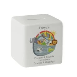 Personalised Noahs Ark Ceramic Square Money Box -PERSONALISE STORE p100514 4
