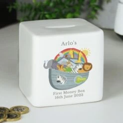 Personalised Noahs Ark Ceramic Square Money Box -PERSONALISE STORE p100514 7
