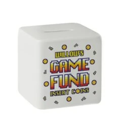 Personalised Gaming Fund Ceramic Square Money Box -PERSONALISE STORE p100521 4