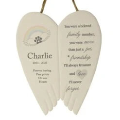 Personalised Pet Memorial Ceramic Wings -PERSONALISE STORE p100528 4