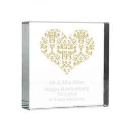 Personalised Gold Damask Heart Crystal Token -PERSONALISE STORE p1007b08 4