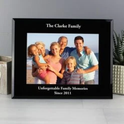 Personalised 5x7 Landscape Black Glass Photo Frame -PERSONALISE STORE p1007b14 2