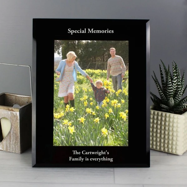Personalised 5x7 Black Glass Photo Frame 2 Personalised 5x7 Black Glass Photo Frame - Image 2