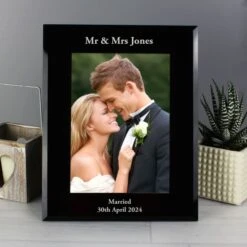 Personalised 5x7 Black Glass Photo Frame 7 Personalised 5x7 Black Glass Photo Frame -PERSONALISE STORE p1007b15 2