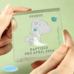 Personalised Tiny Tatty Teddy Christening Crystal Token -PERSONALISE STORE p1007b31 2