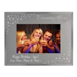 Personalised Twenty One Diamante 6x4 Glass Photo Frame -PERSONALISE STORE p1007b54 2