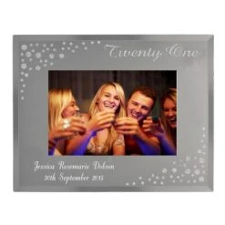 Personalised Twenty One Diamante 6x4 Glass Photo Frame -PERSONALISE STORE p1007b54 3