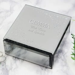 Personalised Diamante Name & Message Glass Trinket Box -PERSONALISE STORE p1007b60 2
