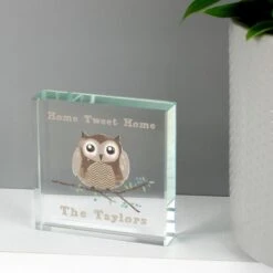Personalised Woodland Owl Crystal Token -PERSONALISE STORE p1007b62 2