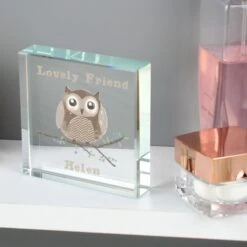 Personalised Woodland Owl Crystal Token -PERSONALISE STORE p1007b62 4