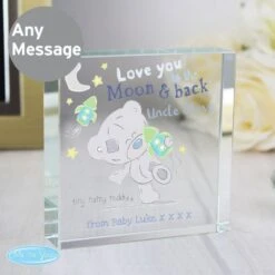 Personalised Tiny Tatty Teddy To The Moon & Back Crystal Token