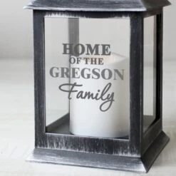 Personalised The Family Rustic Black Lantern -PERSONALISE STORE p1007c13 2