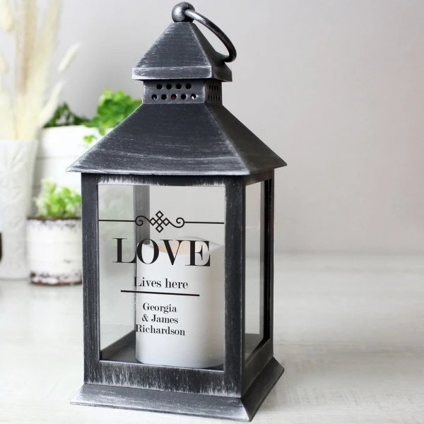 Personalised Elegant Diamond Rustic Black Lantern 3 Personalised Elegant Diamond Rustic Black Lantern - Image 3