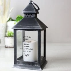 Personalised Antique Scroll Rustic Black Lantern -PERSONALISE STORE p1007c18 7
