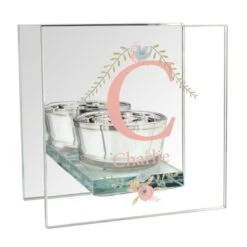 Personalised Floral Bouquet Mirrored Glass Tea Light Candle Holder 9 Personalised Floral Bouquet Mirrored Glass Tea Light Candle Holder -PERSONALISE STORE p1007c21 3