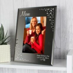 Personalised Swirls & Hearts Diamante 6x4 Glass Photo Frame -PERSONALISE STORE p1007c41 6