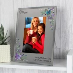 Personalised Butterfly 6x4 Diamante Glass Photo Frame -PERSONALISE STORE p1007c44 2