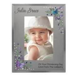 Personalised Butterfly 6x4 Diamante Glass Photo Frame -PERSONALISE STORE p1007c44 6