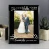 Personalised Of All The Walks... Wedding 5x7 Black Glass Photo Frame