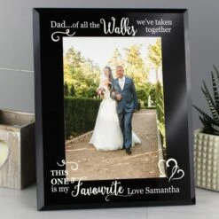 Personalised Of All The Walks... Wedding 5x7 Black Glass Photo Frame -PERSONALISE STORE p1007c45 2
