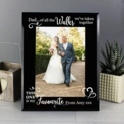 Personalised Of All The Walks... Wedding 5x7 Black Glass Photo Frame -PERSONALISE STORE p1007c45 3