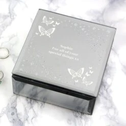 Personalised White Butterfly Diamante Glass Trinket Box 14 Personalised White Butterfly Diamante Glass Trinket Box -PERSONALISE STORE p1007c56 5