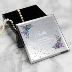 Personalised Floral Butterfly Diamante Glass Trinket Box -PERSONALISE STORE p1007c57 5