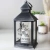 Personalised Mr And Mrs Rustic Black Lantern