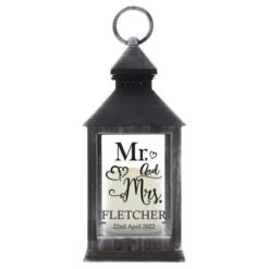 Personalised Mr And Mrs Rustic Black Lantern -PERSONALISE STORE p1007c64 3