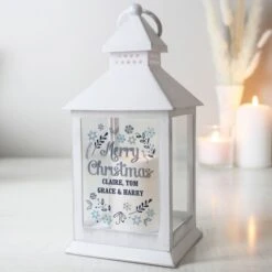Personalised Christmas Frost White Lantern 7 Personalised Christmas Frost White Lantern -PERSONALISE STORE p1007c76 2