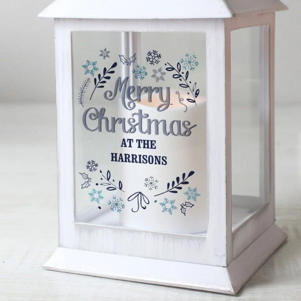 Personalised Christmas Frost White Lantern 4 Personalised Christmas Frost White Lantern - Image 4
