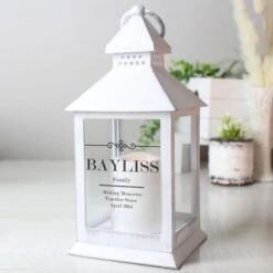 Personalised Elegant Diamond White Lantern -PERSONALISE STORE p1007c77 2